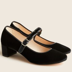 J Crew Velvet Mary Jane Pumps